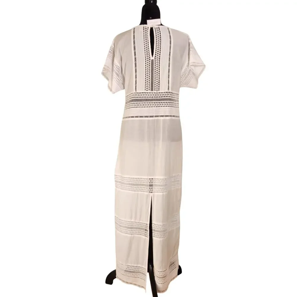 BANANA REPUBLIC NWT White Auriene Lace Maxi Dress, Size Medium - Picture 4 of 15